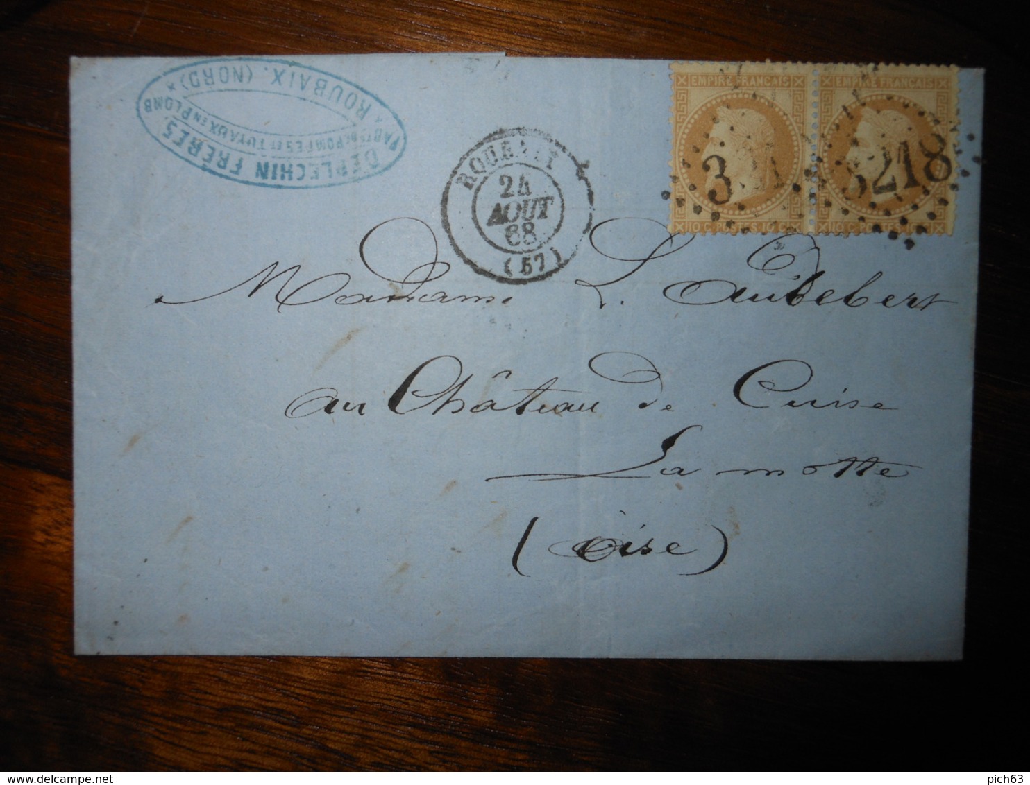 Lettre GC 3218 Roubaix Nord Avec Correspondance - 1849-1876: Klassik