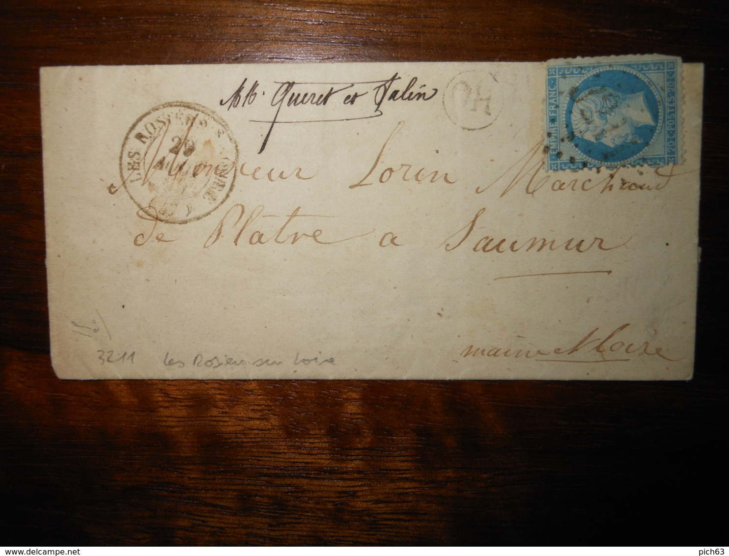 Lettre GC 3211 Les Rosiers Sur Loire Maine Et Loire Avec Correspondance - 1849-1876: Période Classique