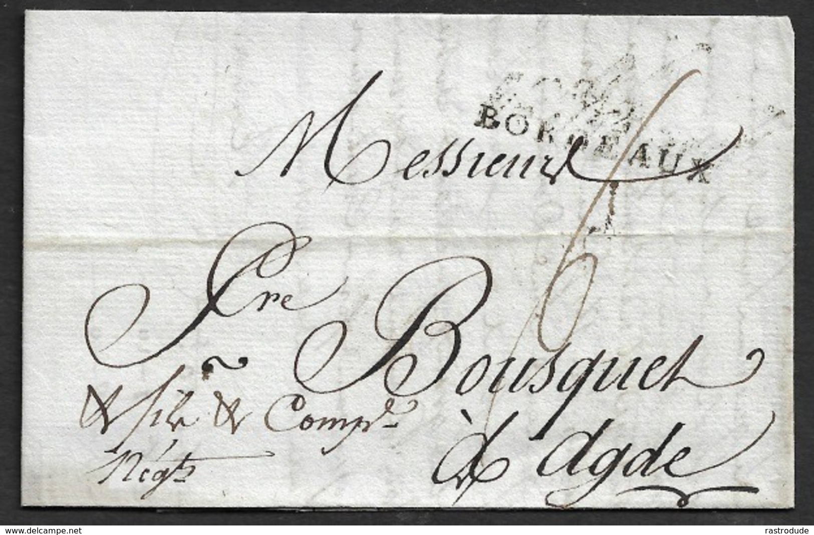 FRANCE 1802 - LAC 32 BORDEAUX A AGDE (HERAULT) - MESSIDOR AN 10 - 1801-1848: Precursors XIX