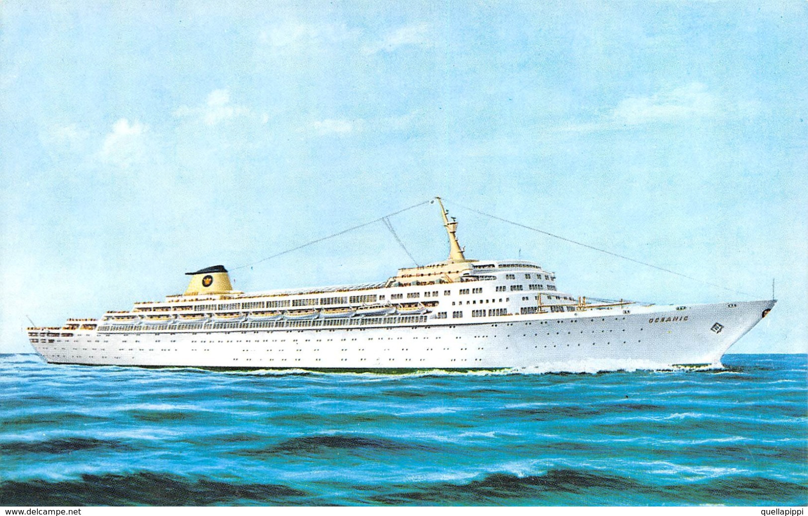 09650 "HOME LINES - OCEANIC - THE SHIP OF TOMORROU" ANIMATA, AUTO. CART NON  SPED - Banche