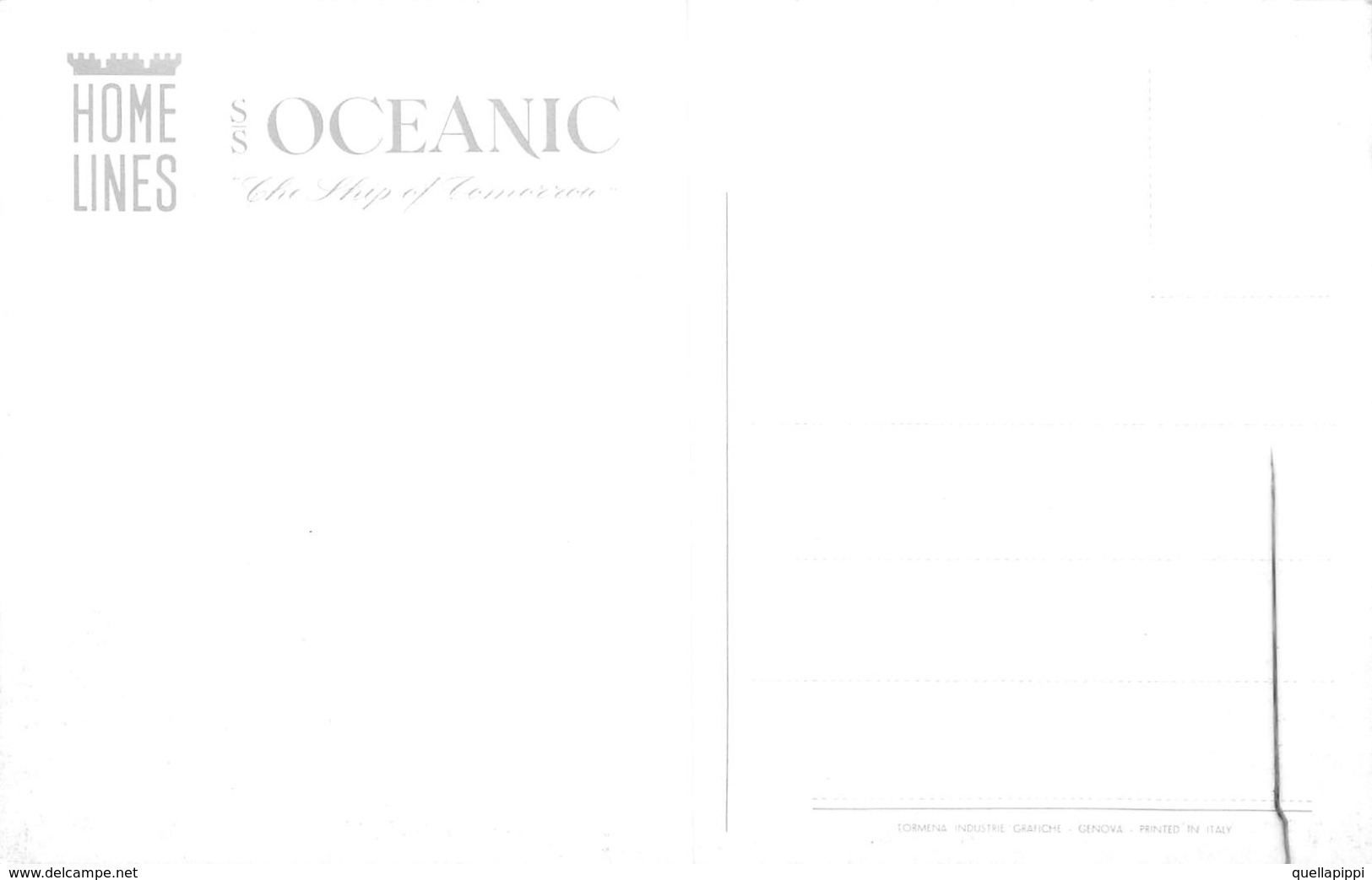 09650 "HOME LINES - OCEANIC - THE SHIP OF TOMORROU" ANIMATA, AUTO. CART NON  SPED - Banks