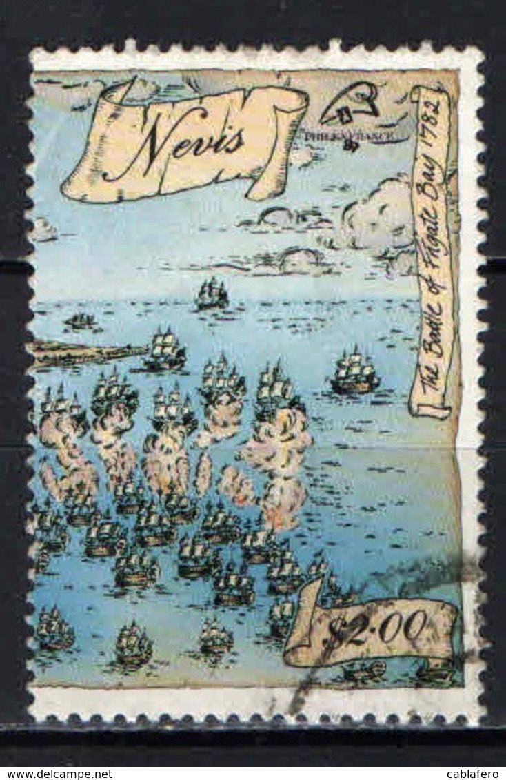 NEVIS - 1989 - BATTAGLIA NAVALE DEL 1782 - USATO - Anguilla (1968-...)