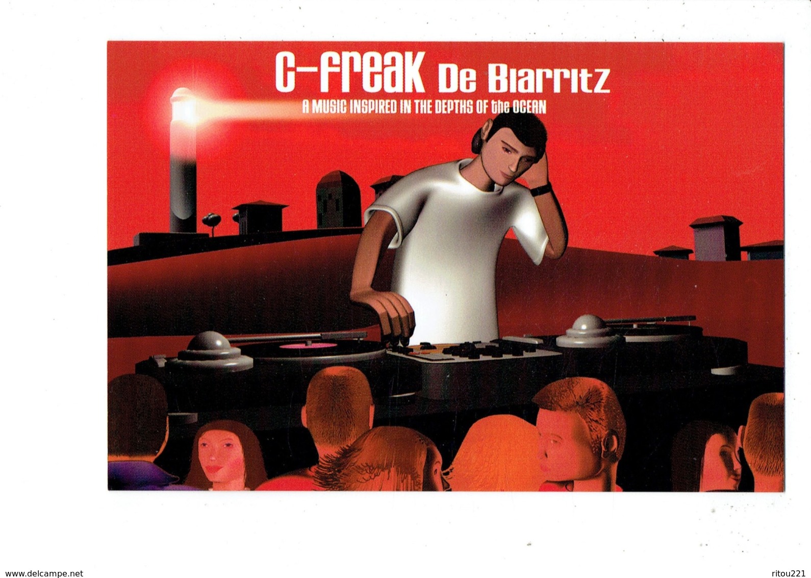 Cpm Illustration Publicité - C-FREAK De BIARRITZ - Musique DJ Platine Vinyle - Phare - - Publicité