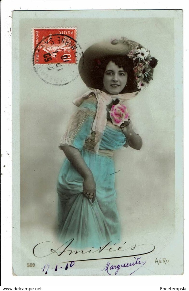 CPA-Carte Postale-France-Amitiés Avec Une Dame Et Son Grand Chapeau En 1910 VM7874 - Autres & Non Classés