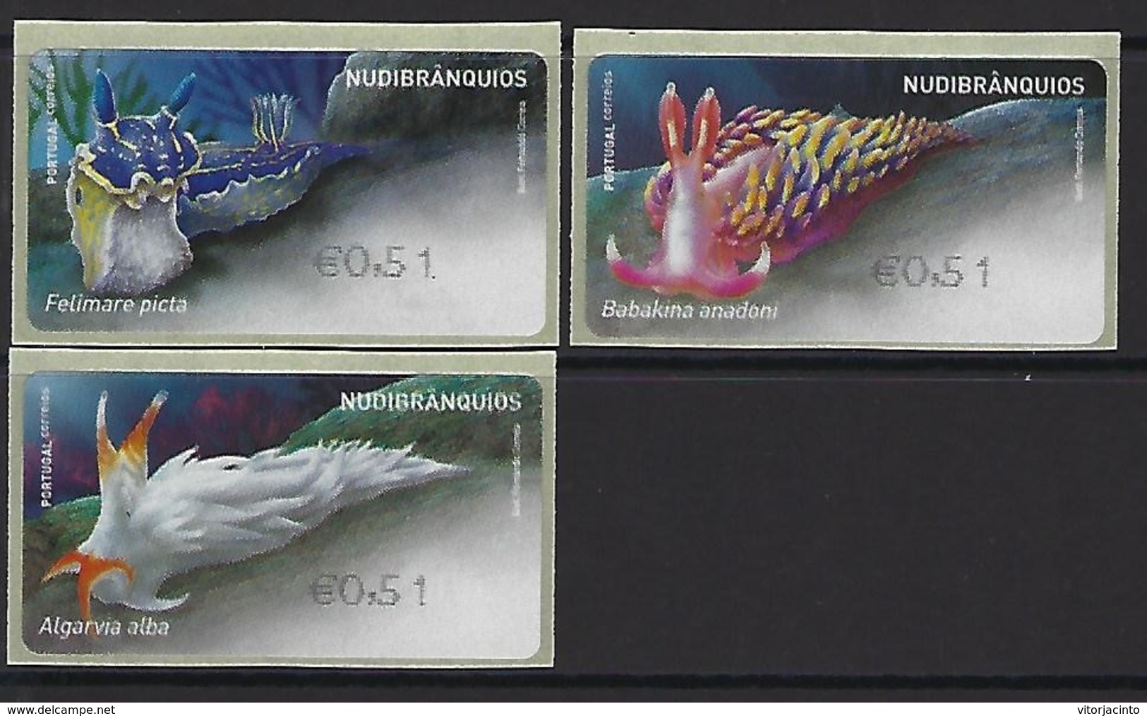 PORTUGAL - Labels - Nudibranchs - National Normal Mail (€0,51) - Marine Life