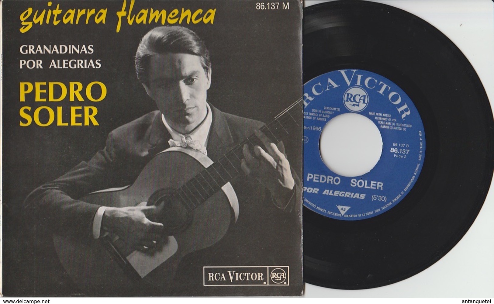 Disque Vinyle 45 Tours—Pedro Soler—Guitarra Flamenca—RCA 86.137 M—1966 - 45 Rpm - Maxi-Singles