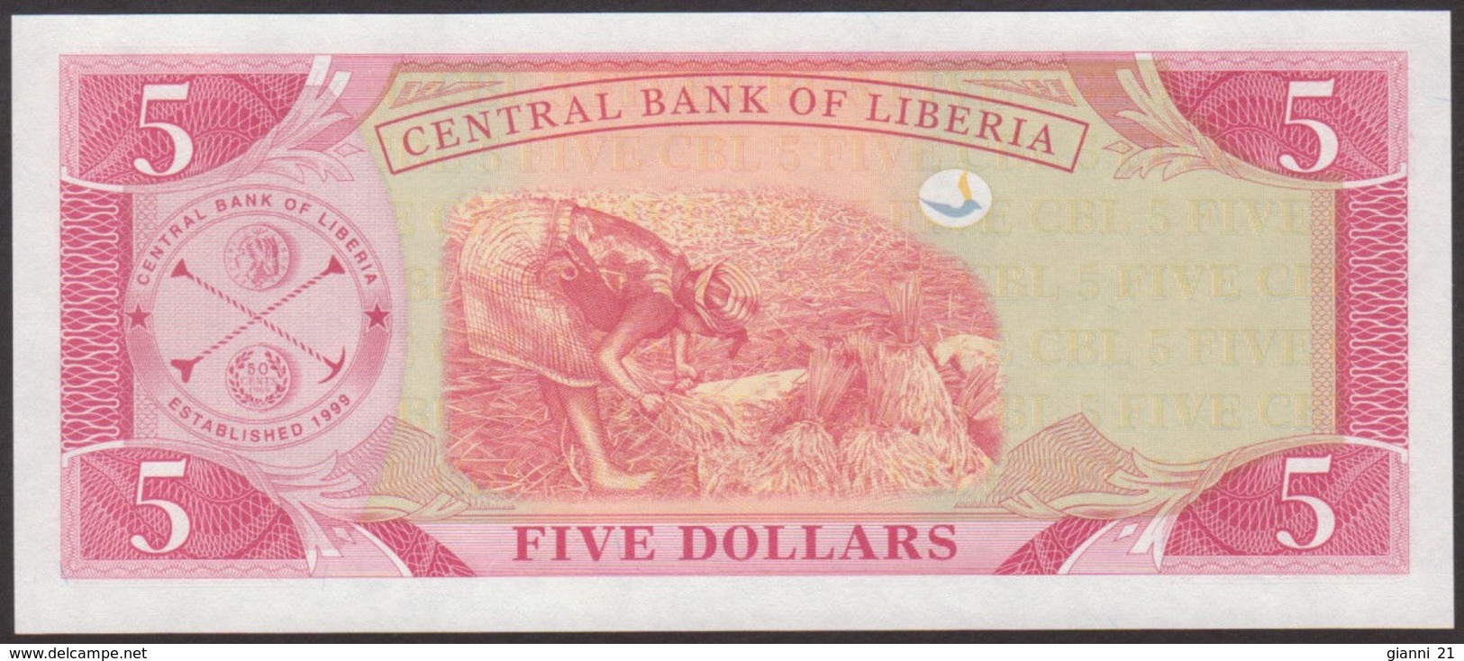 LIBERIA - 5 Dollars 2011 {Central Bank Of Liberia} UNC P.26 G - Liberia