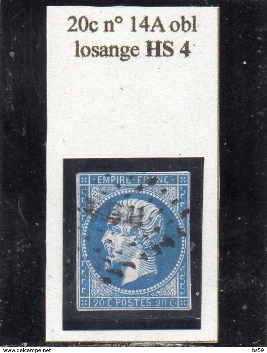 Paris - N° 14A Obl Losange HS4 - 1853-1860 Napoléon III