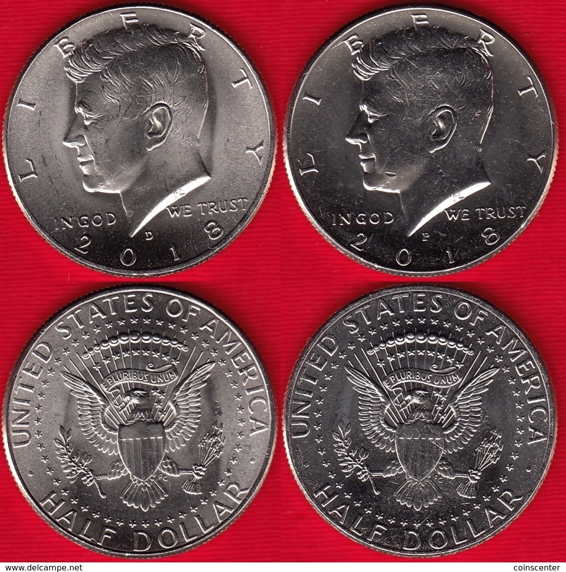 USA Set Of 2 Halves: 1/2 Dollar 2018 D And P "Kennedy Half Dollar" UNC - 1964-…: Kennedy