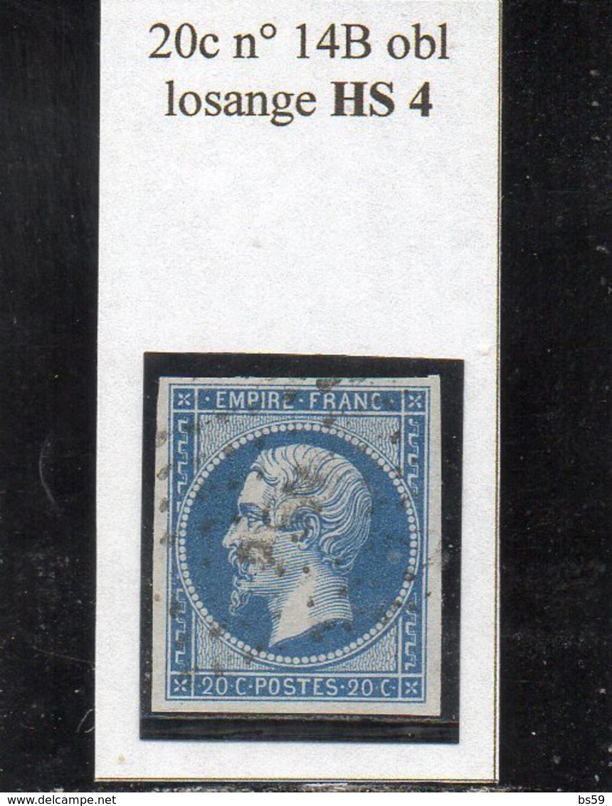 Paris - N° 14B Obl Losange HS 4 - 1853-1860 Napoléon III