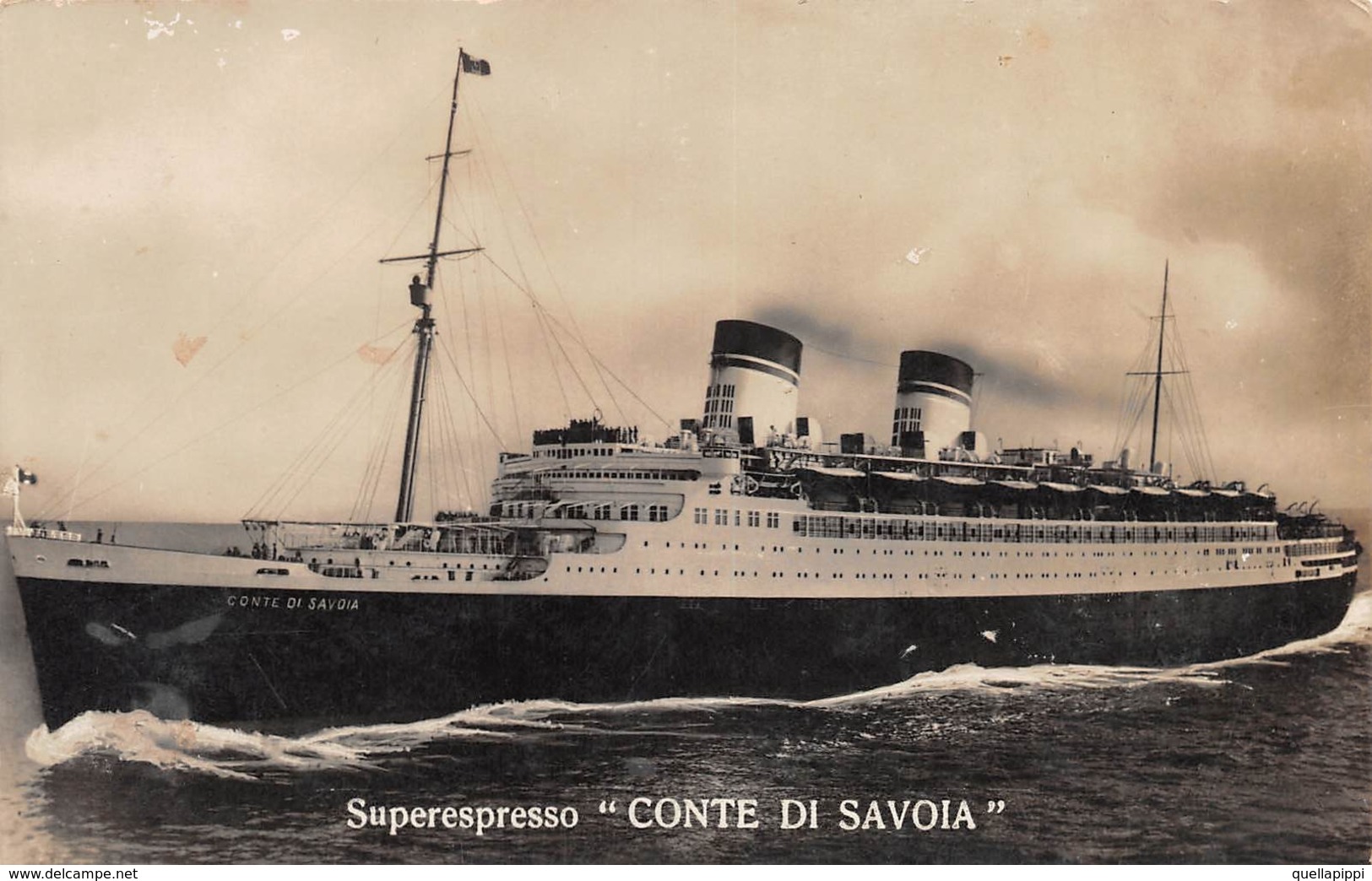 09657 "SUPERESPRESSO - TRANSATLANTICO CONTE DI SAVOIA - 1932 - LLOYD SABAUDO DI GENOVA"  CART  NON SPED - Banche