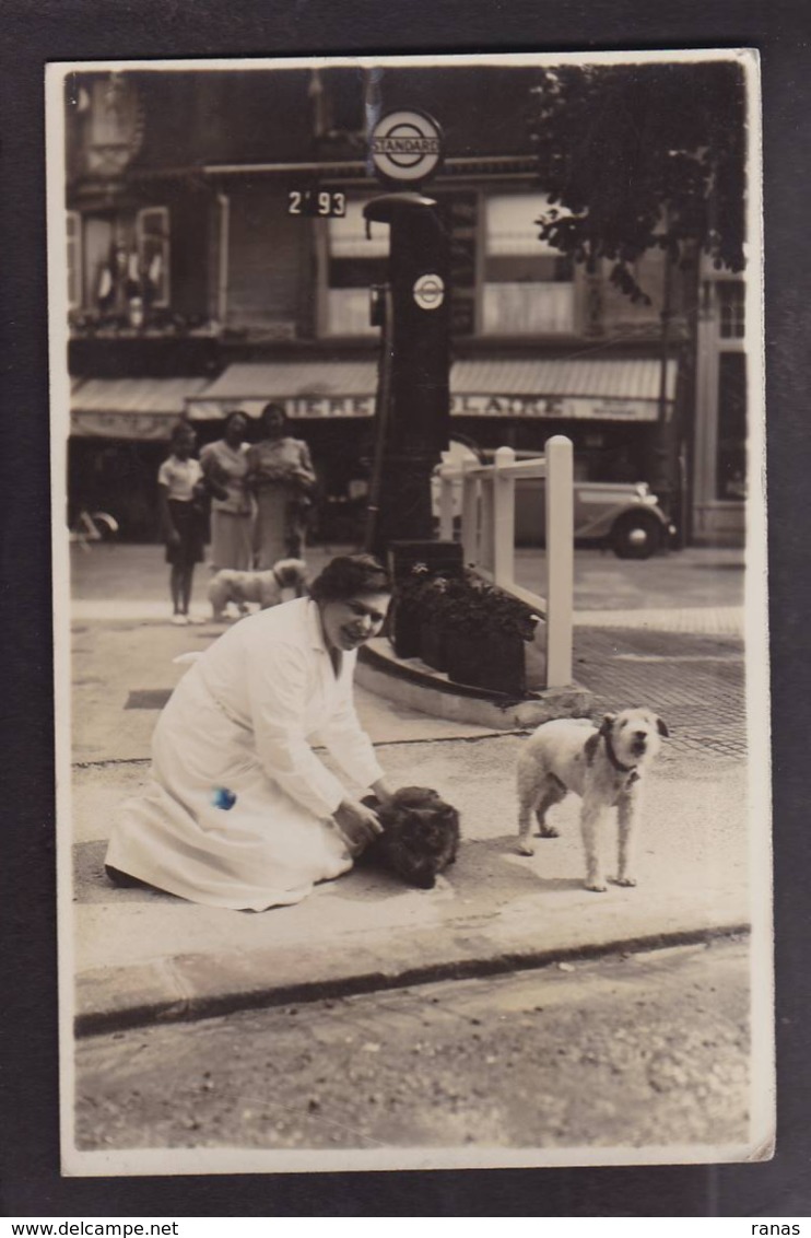 CPA Pompe à Essence Carte Photo RPPC  Métier écrite - Zu Identifizieren