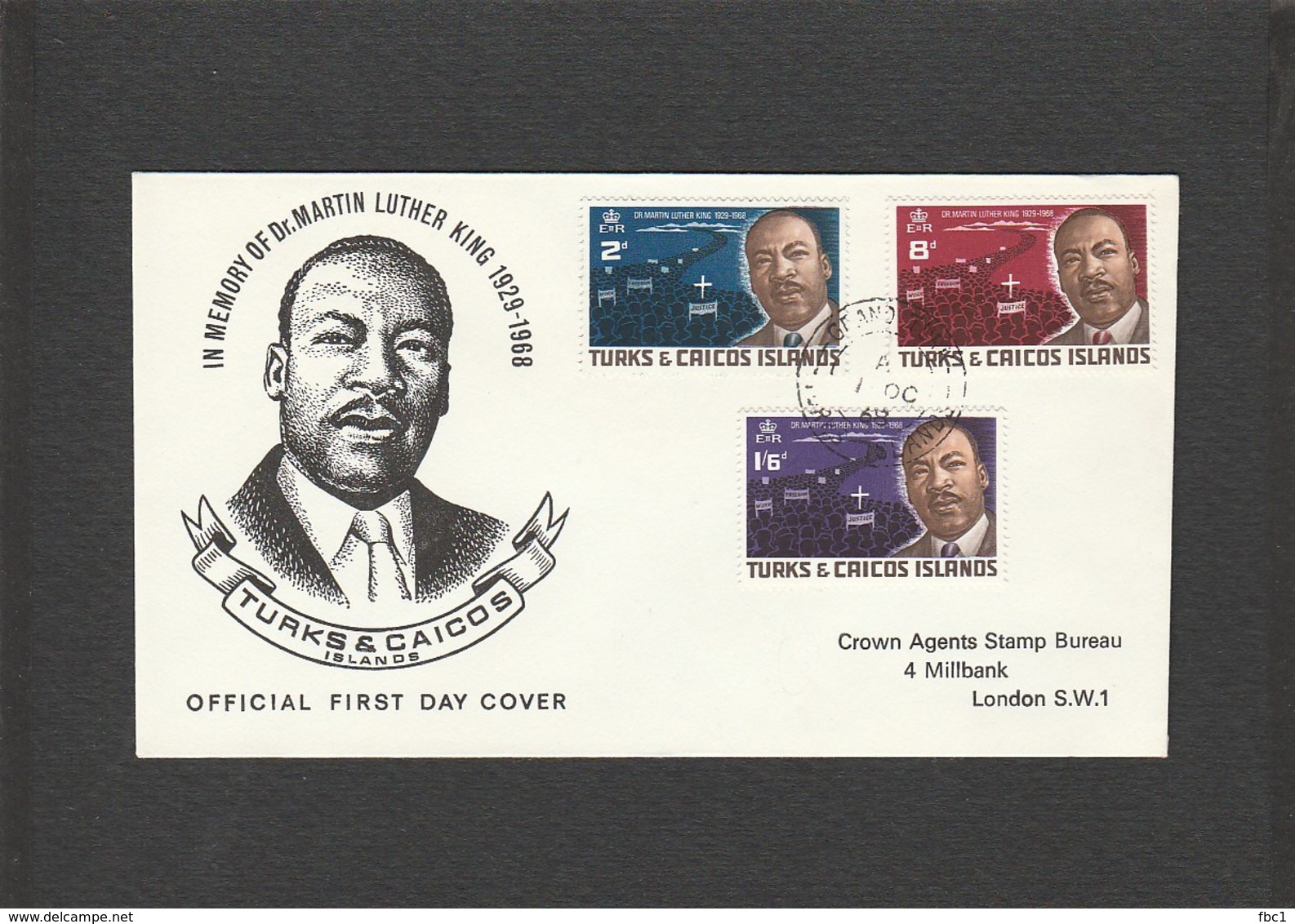 Martin Luther King - FDC Turk And Caicos Islands - - Martin Luther King