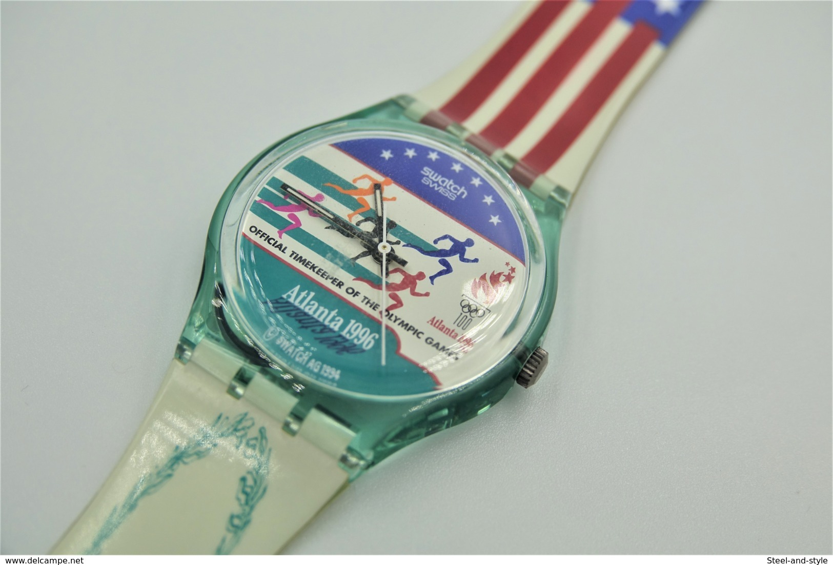 Watches : SWATCH - Swatch Olympic Games Atlanta Laurels Edition Nr. MGZ145 With Box - USA - Running  - Excelent 1996 - Horloge: Modern