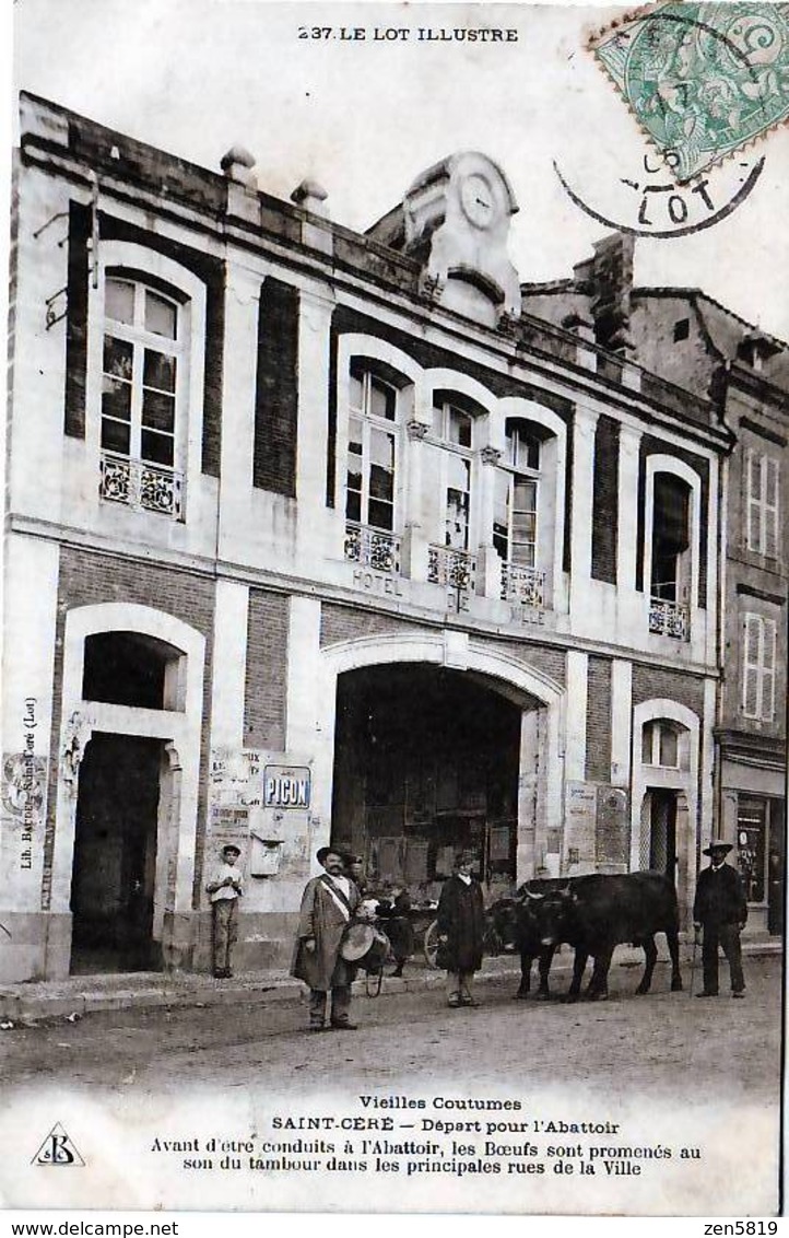 46 /  SAINT CERE //  DEPART POUR L'ABATTOIR TRES ANIMEE /   1905 - Saint-Céré