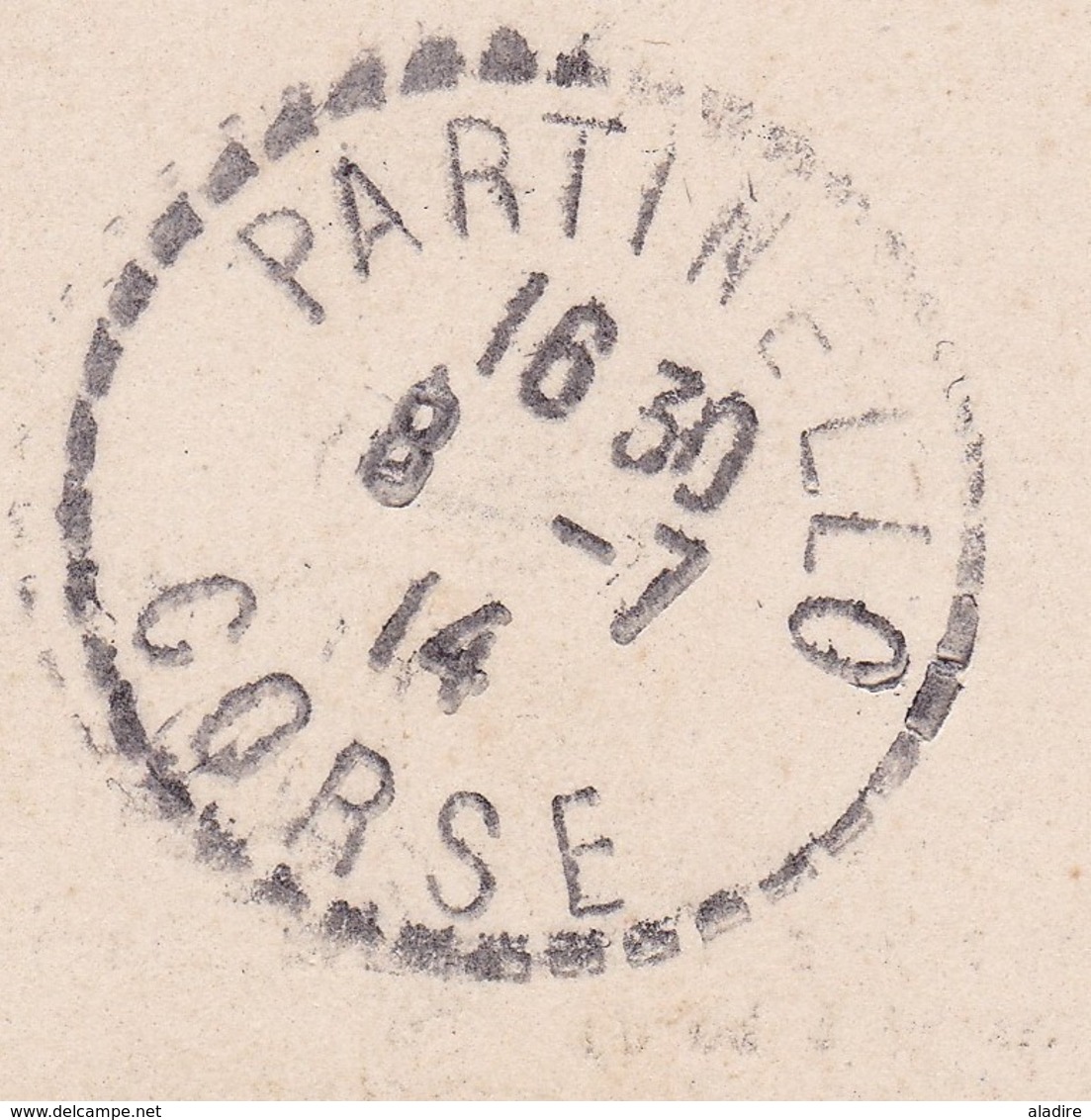 1914  -  CP écrite à Bord Du Formosa Pq Fr N°2 Ligne L Postée à Ténériffe Et Expédiée à Serriera, Corse, France - Poste Maritime