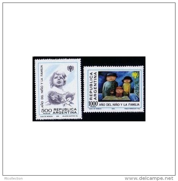 Argentina 1979 International Child Year IYC Children Family Art Paintings Organizations Stamps SC 1259-1260 Mi 1427-1428 - Other & Unclassified