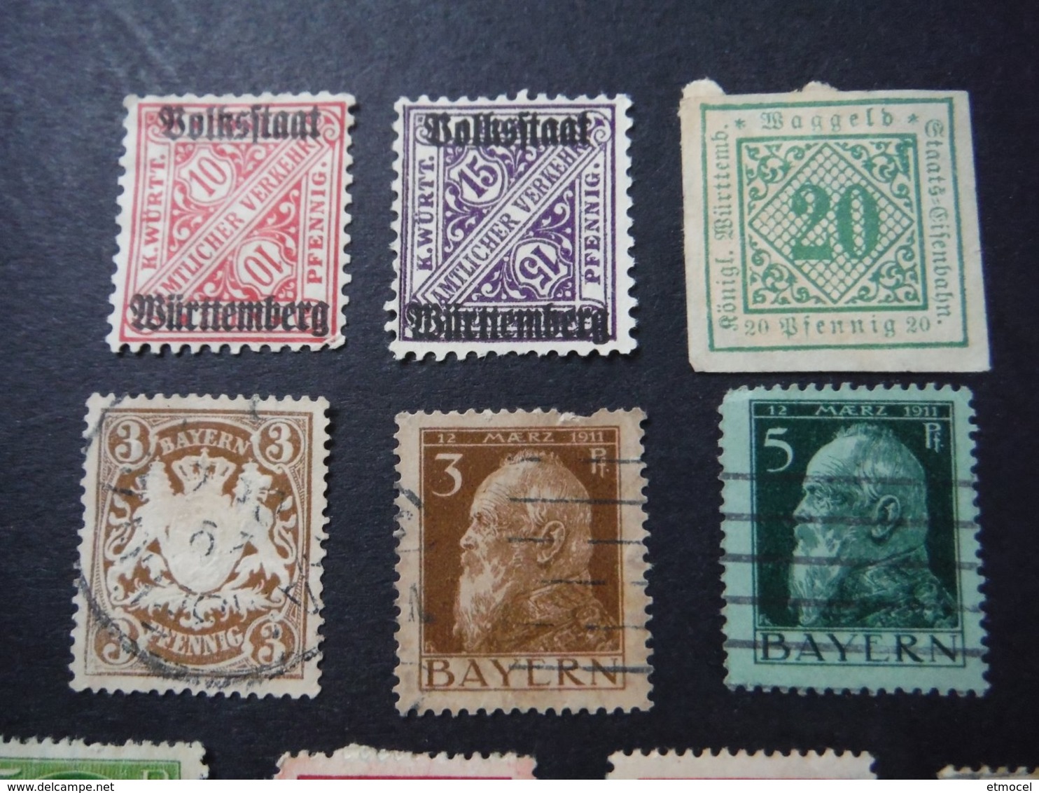 Timbres Volkstaat Bayern Und Württemberg - Bavière Et Wurtemberg - Sammlungen