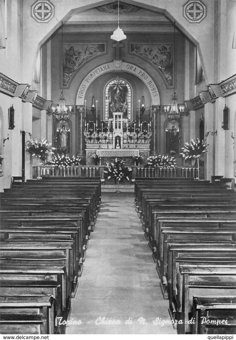 09674 "TORINO-CHIESA DI N. SIGNORA DI POMPEI-PARROCCHIA DI ABBADIA DI STURA"  VERA FOTO, FOTO CAGLIERO. CART  NON SPED - Églises