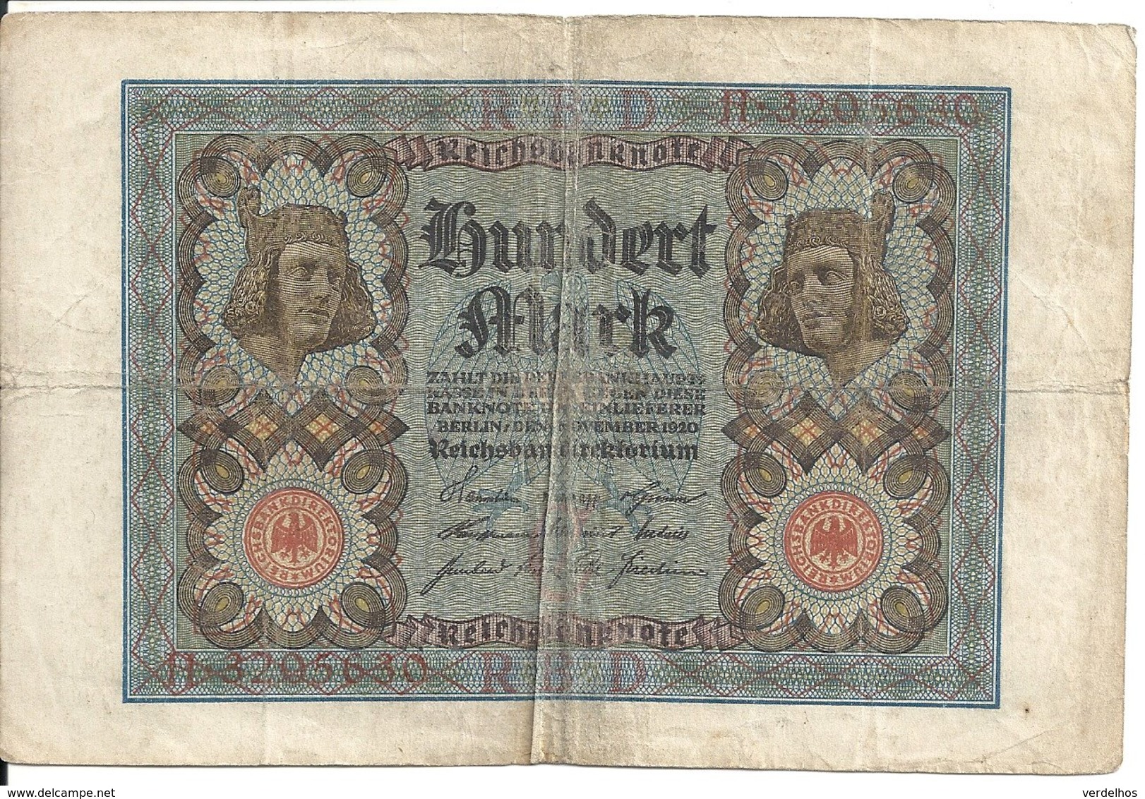 ALLEMAGNE 100 MARK 1920 VF P 69 - 100 Mark