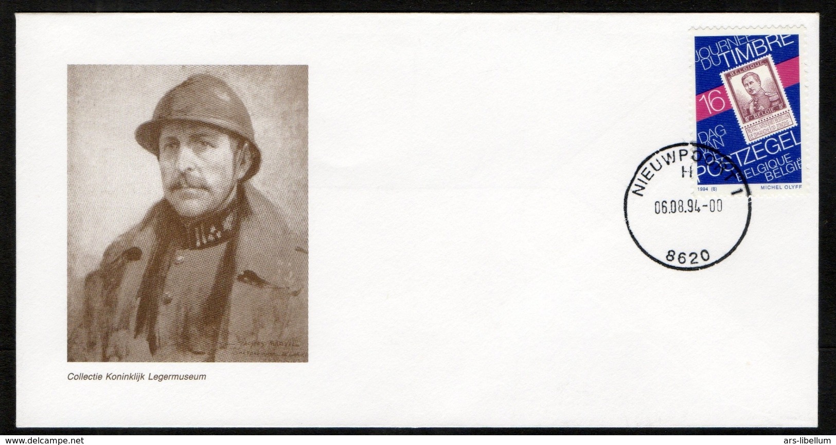 FDC / Koning Albert I / Roi Albert I / Postzegel / Dagstempel / Michel Olyff / Nieuwpoort / Dag Van De Postzegel - 1991-2000