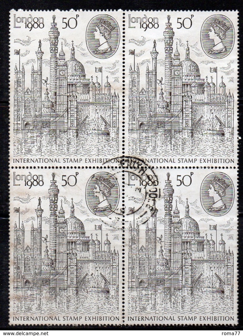 ENR9Aa - GRAN BRETAGNA 1980 , 50 P. Quartina Usata Del 931  (2380A) - Usati