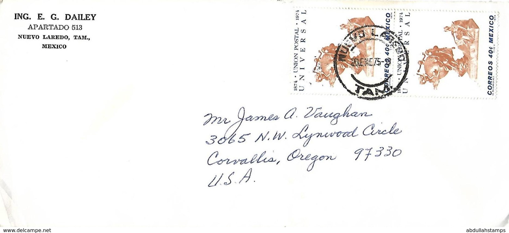 MEXICO  COVER TO USA WITH UPU STAMPS. - Mexico