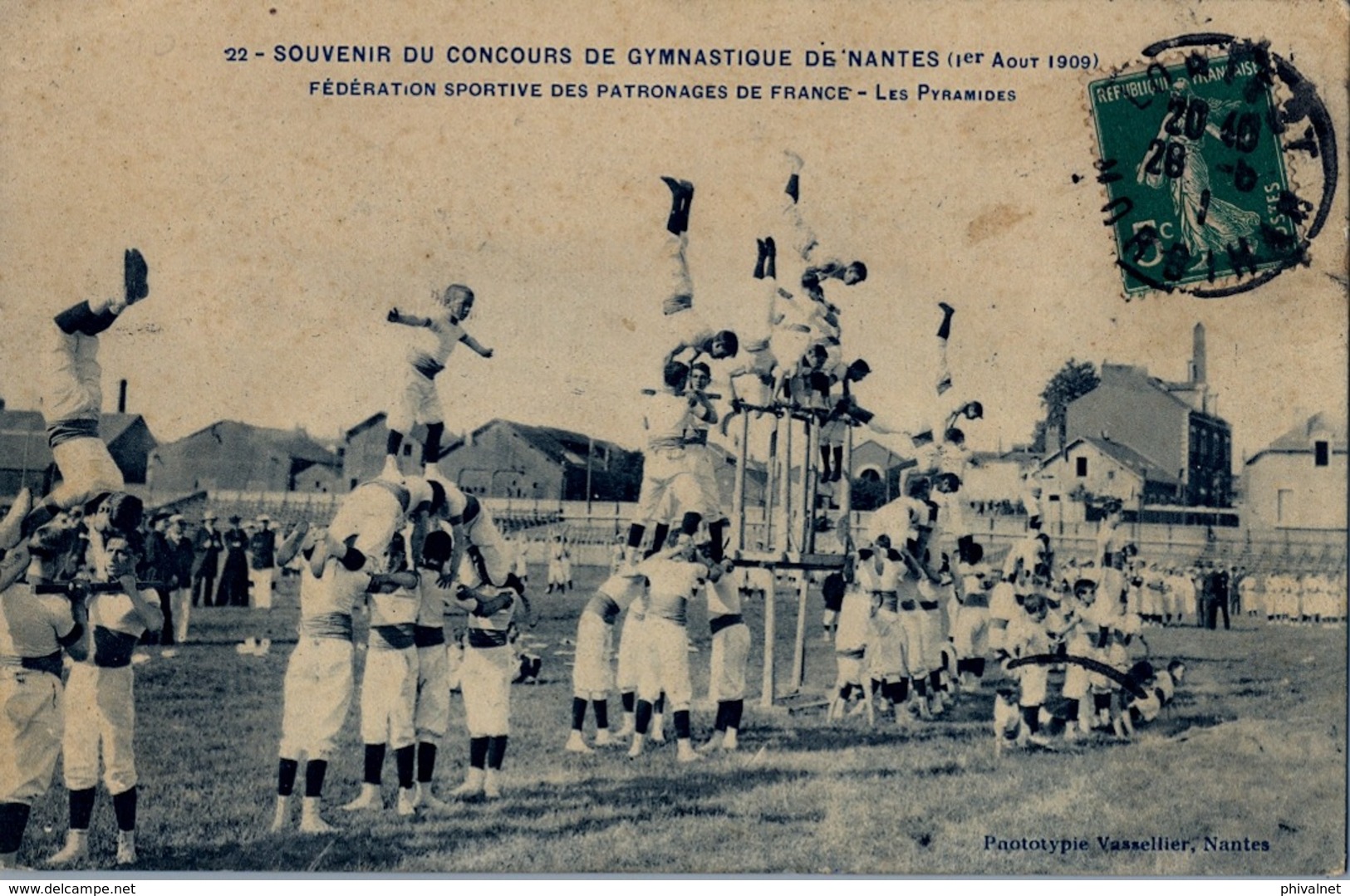 1909 FRANCIA - NANTES , T.P. CIRCULADA ,  CONCOURS DE GYMNASTIQUE , GIMNASIA , GYMNASTICS - Gymnastique