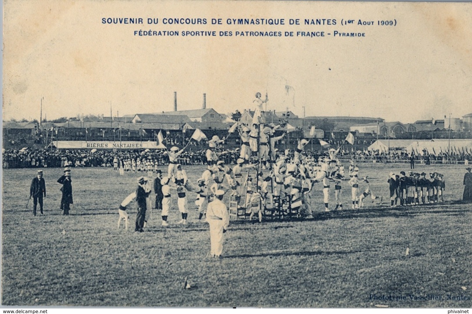 1909 FRANCIA - NANTES , T.P. NO CIRCULADA ,  CONCOURS DE GYMNASTIQUE , GIMNASIA , GYMNASTICS - Gimnasia