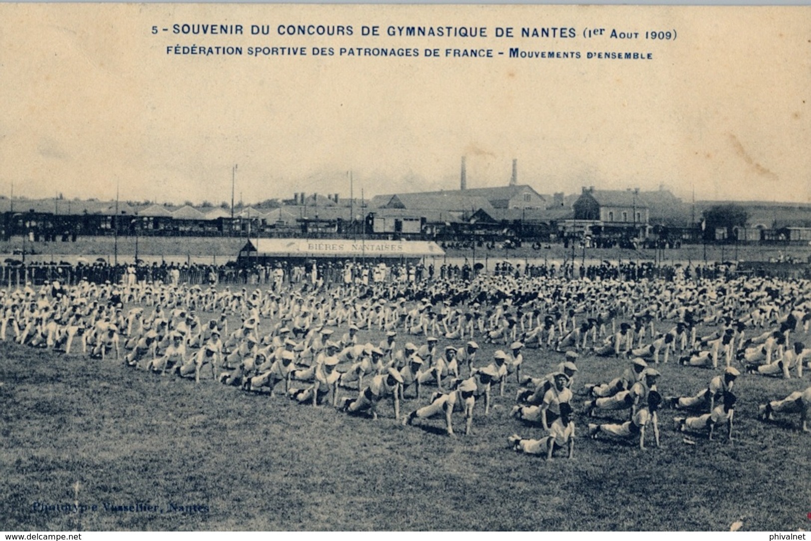 1909 FRANCIA - NANTES , T.P. NO CIRCULADA ,  CONCOURS DE GYMNASTIQUE , GIMNASIA , GYMNASTICS - Gimnasia