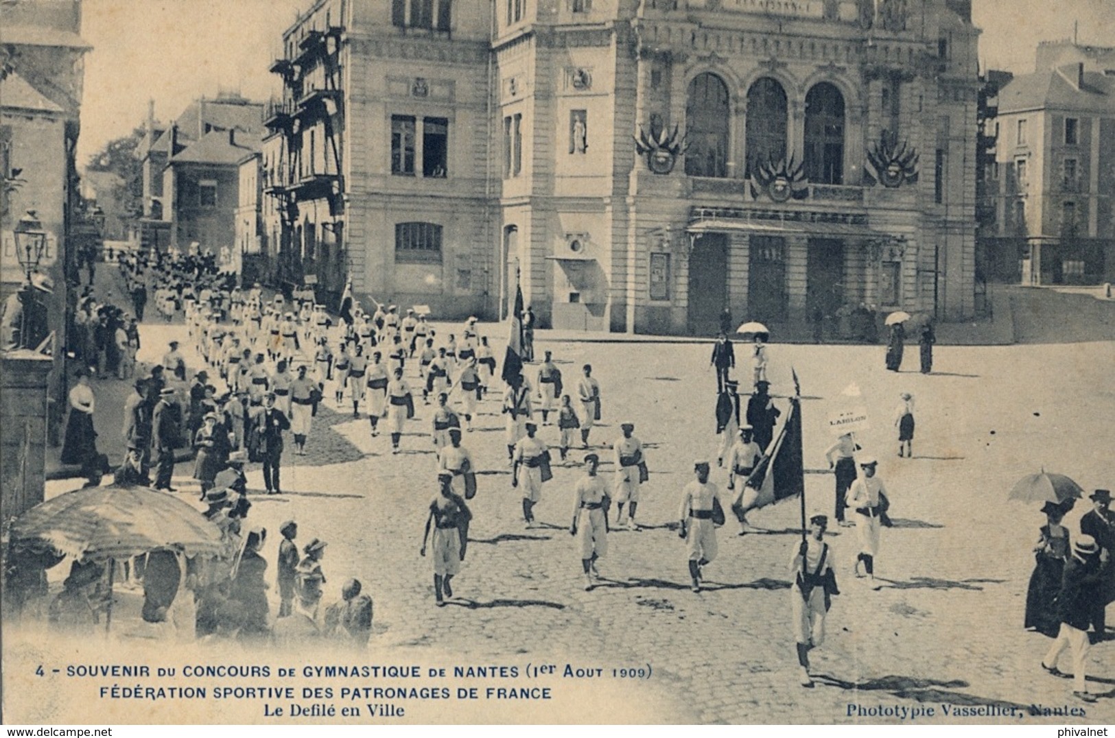 1909 FRANCIA - NANTES , T.P. NO CIRCULADA ,  CONCOURS DE GYMNASTIQUE , GIMNASIA , GYMNASTICS - Gimnasia