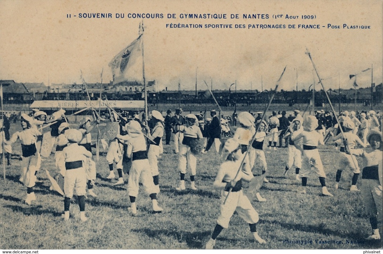 1909 FRANCIA - NANTES , T.P. NO CIRCULADA ,  CONCOURS DE GYMNASTIQUE , GIMNASIA , GYMNASTICS - Gymnastik