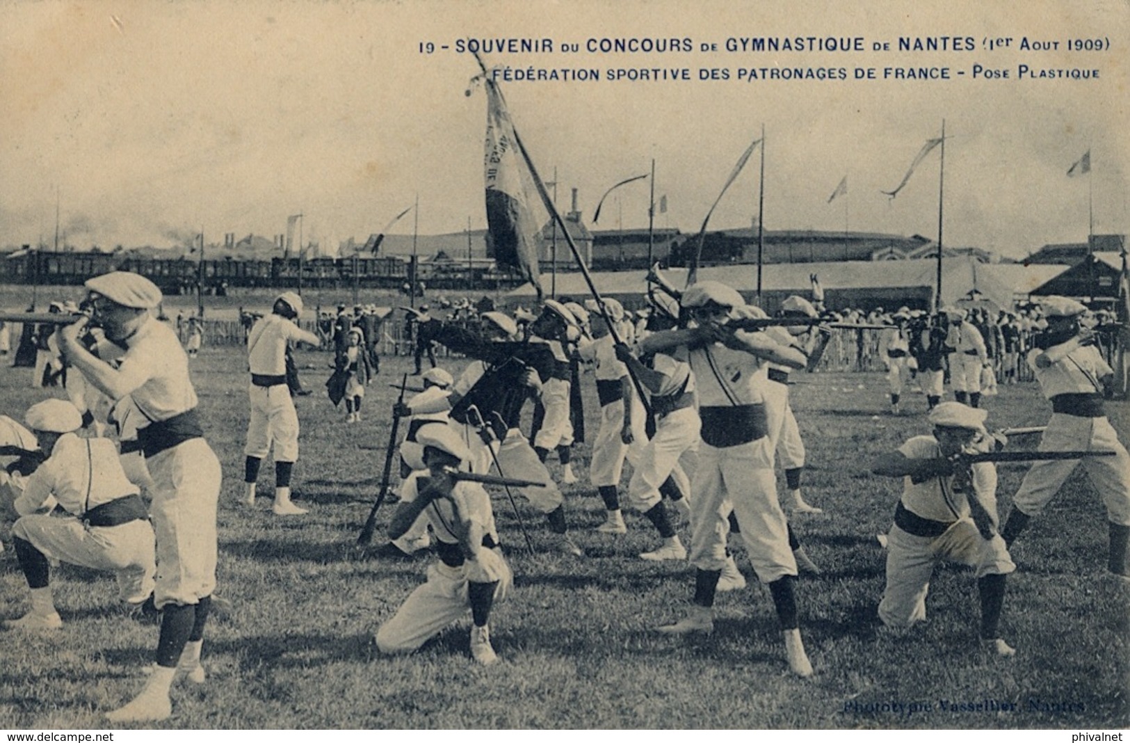 1909 FRANCIA - NANTES , T.P. NO CIRCULADA ,  CONCOURS DE GYMNASTIQUE , GIMNASIA , GYMNASTICS - Gymnastique