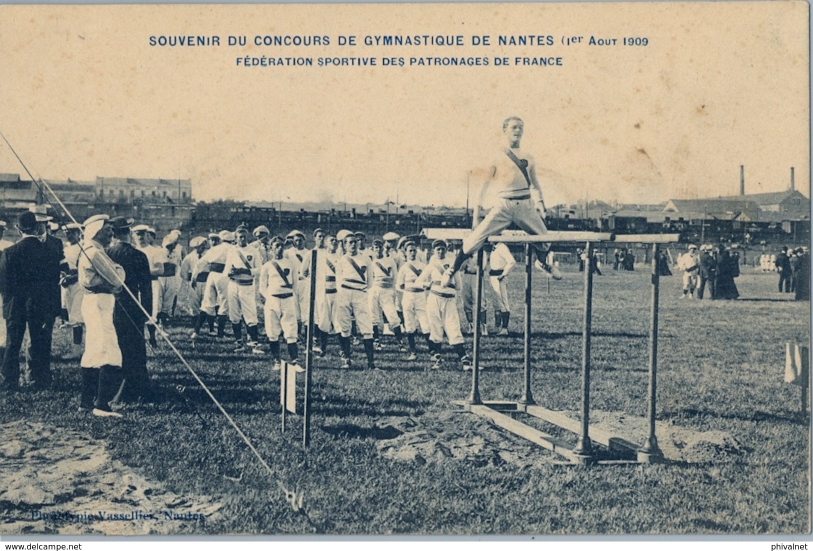 1909 FRANCIA - NANTES , T.P. NO CIRCULADA ,  CONCOURS DE GYMNASTIQUE , GIMNASIA , GYMNASTICS - Gimnasia