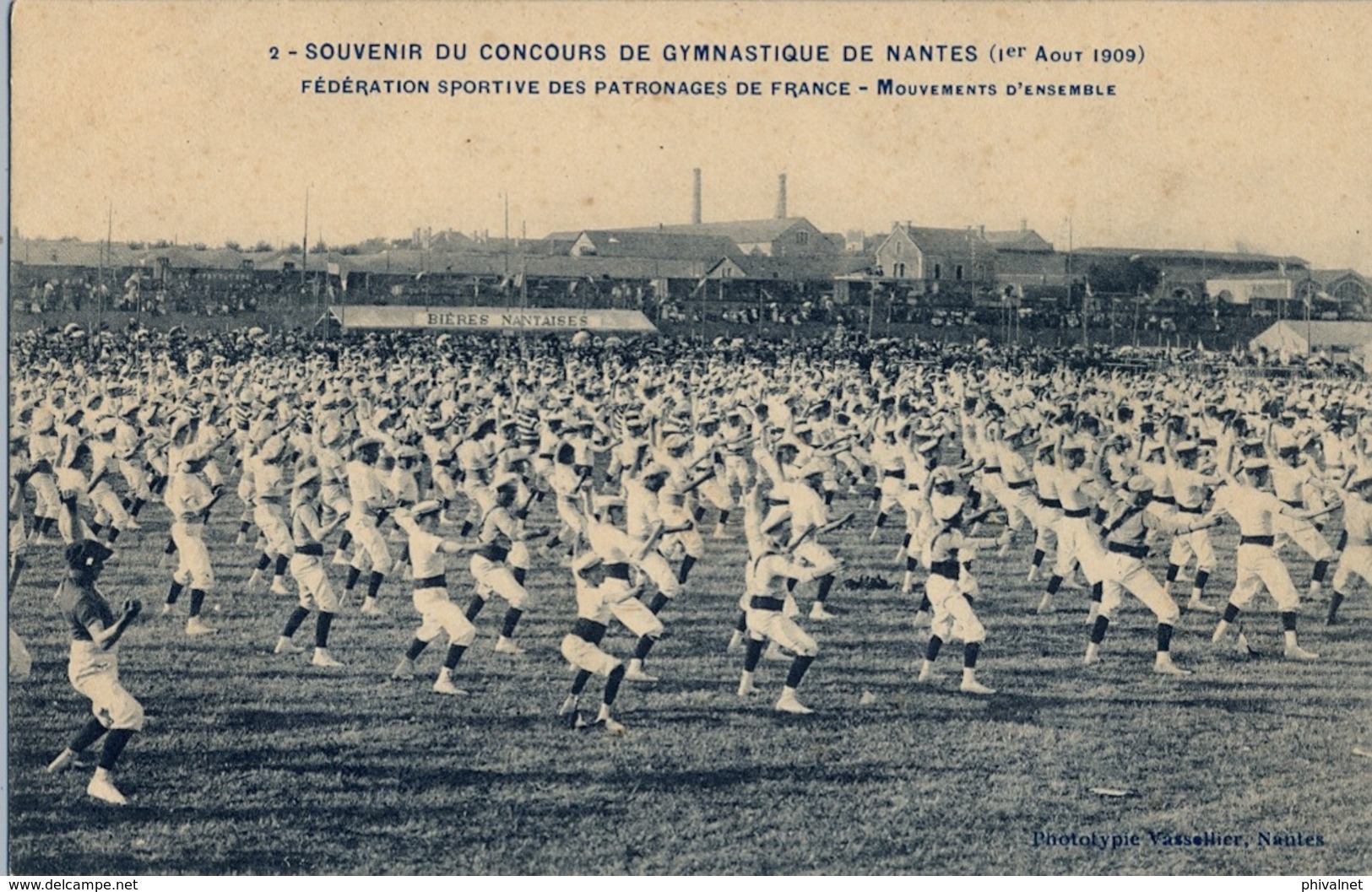 1909 FRANCIA - NANTES , T.P. NO CIRCULADA ,  CONCOURS DE GYMNASTIQUE , GIMNASIA , GYMNASTICS - Gymnastique