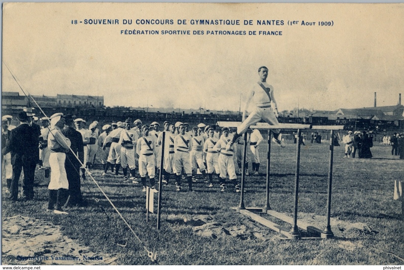 1909 FRANCIA - NANTES , T.P. NO CIRCULADA ,  CONCOURS DE GYMNASTIQUE , GIMNASIA , GYMNASTICS - Gymnastics