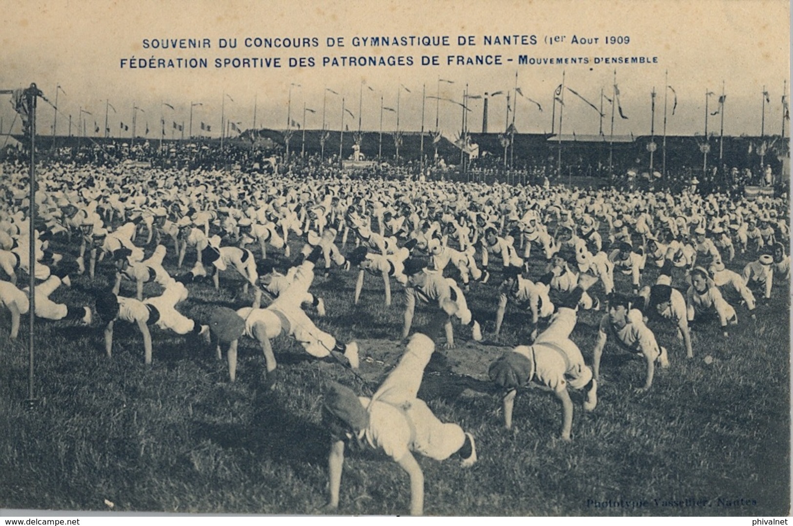 1909 FRANCIA - NANTES , T.P. NO CIRCULADA ,  CONCOURS DE GYMNASTIQUE , GIMNASIA , GYMNASTICS - Gymnastique