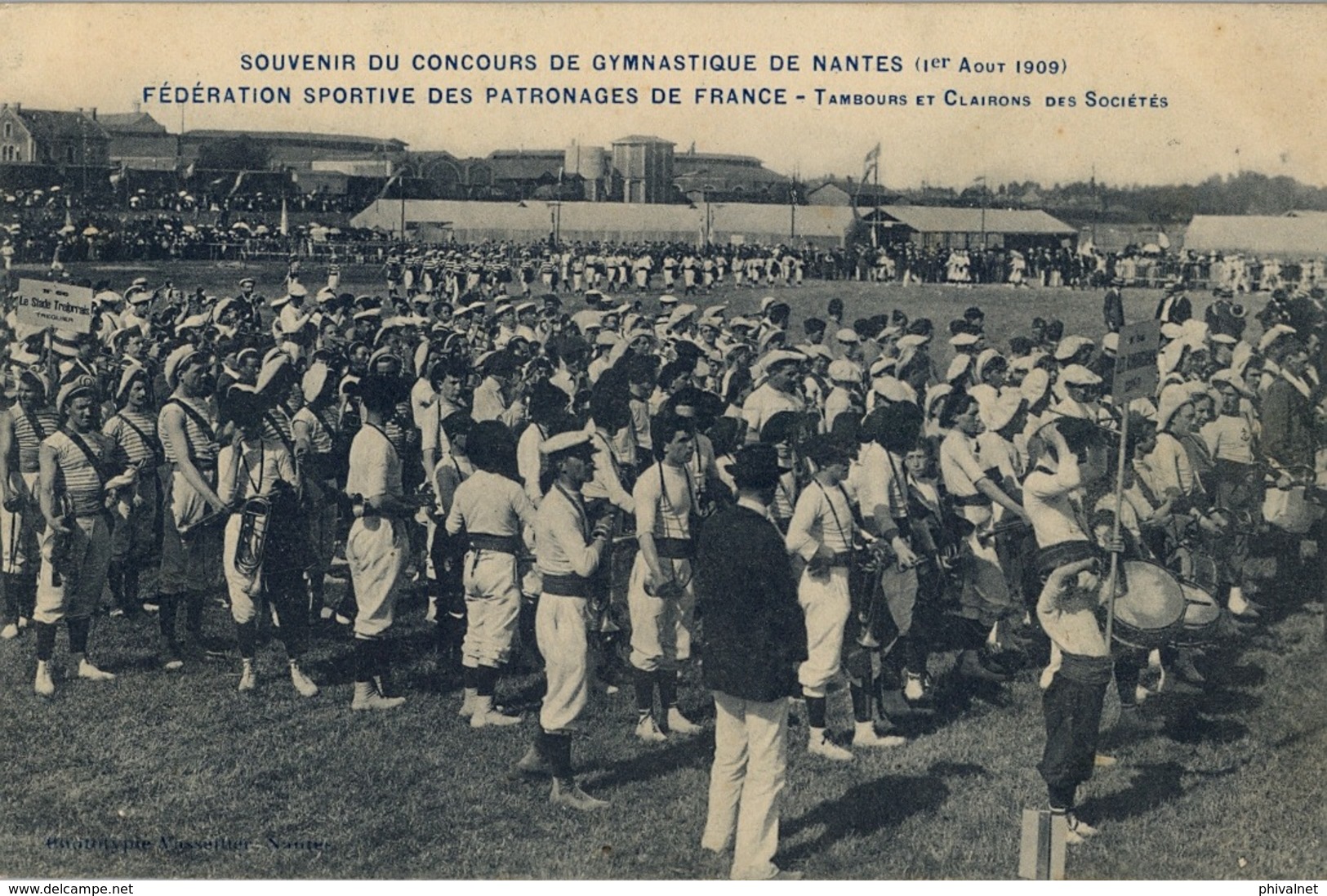 1909 FRANCIA - NANTES , T.P. NO CIRCULADA ,  CONCOURS DE GYMNASTIQUE , GIMNASIA , GYMNASTICS - Gymnastiek