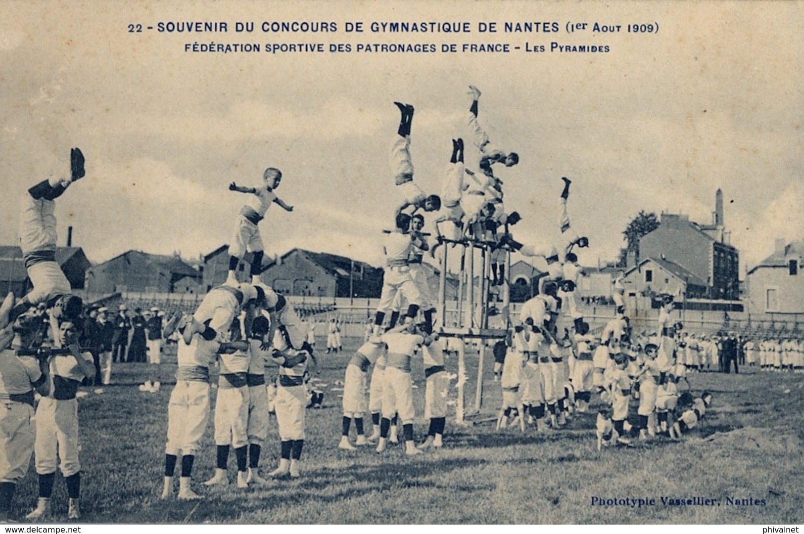 1909 FRANCIA - NANTES , T.P. NO CIRCULADA ,  CONCOURS DE GYMNASTIQUE , GIMNASIA , GYMNASTICS - Gymnastique