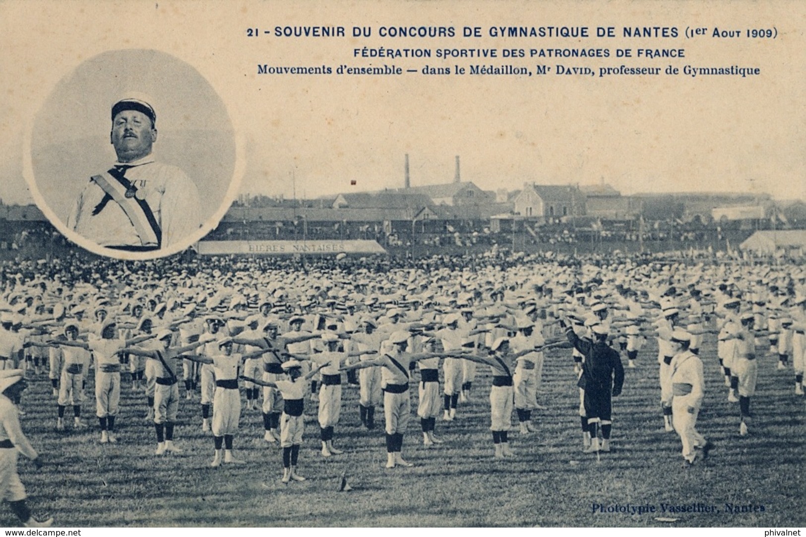 1909 FRANCIA - NANTES , T.P. NO CIRCULADA ,  CONCOURS DE GYMNASTIQUE , GIMNASIA , GYMNASTICS - Gimnasia