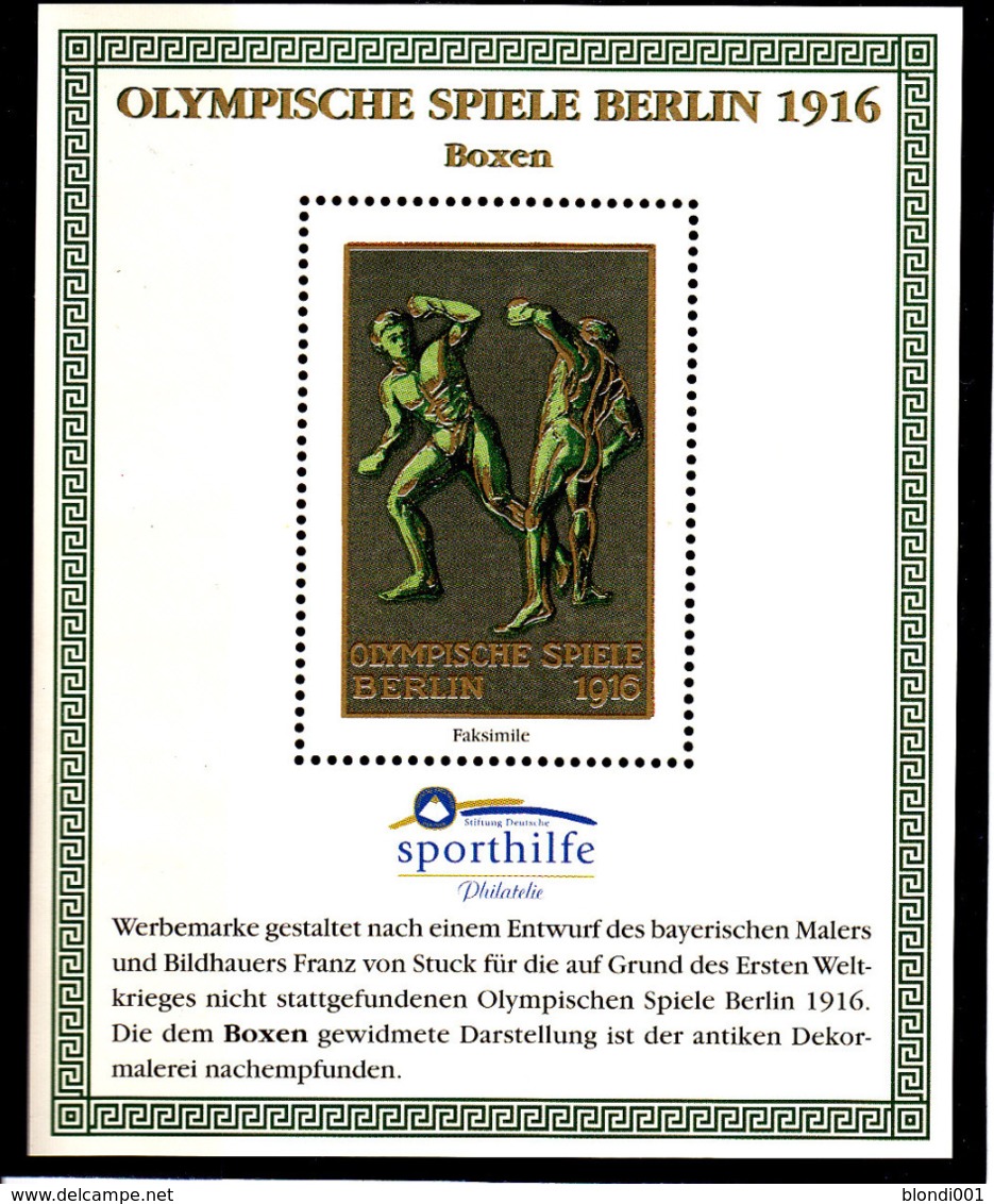 Olympics 1936 - History - Boxing - GERMANY - S/S Vignette MNH - Summer 1936: Berlin