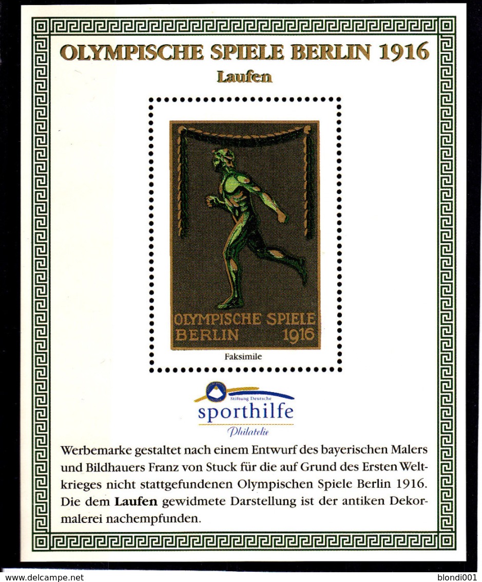 Olympics 1936 - History - Athletics - GERMANY - S/S Vignette MNH - Sommer 1936: Berlin