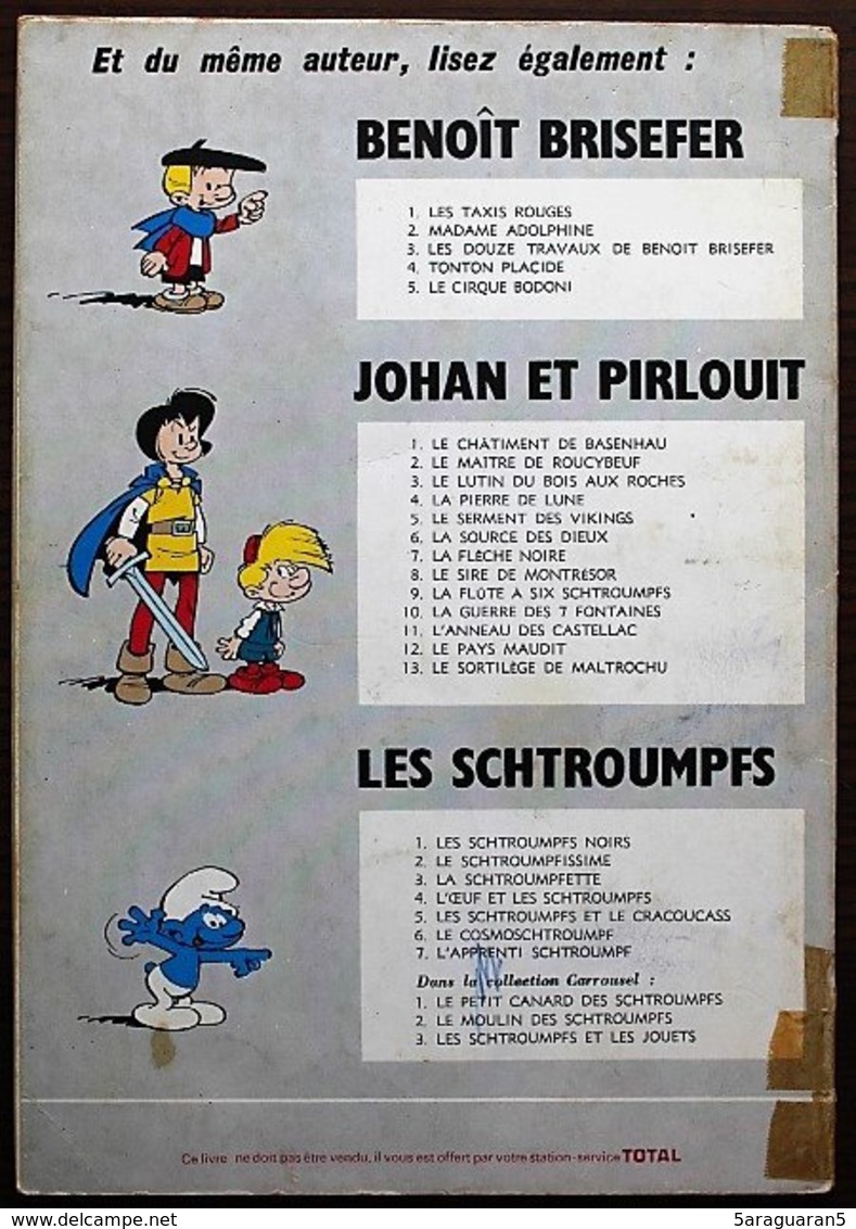 BD LES SCHTROUMPFS - 2 - Le Schtroumpfissime - Rééd. Publicitaire Total 1972 - Schtroumpfs, Les - Los Pitufos