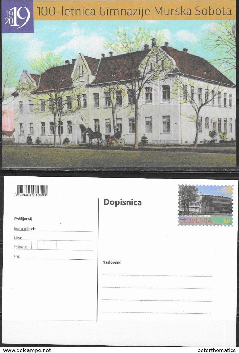 SLOVENIA ,2019, POSTAL STATIONERY, PREPAID CARD, EDUCATION, MURSKA SOBOTA GRAMMAR SCHOOL, ARCHTECTURE - Other & Unclassified