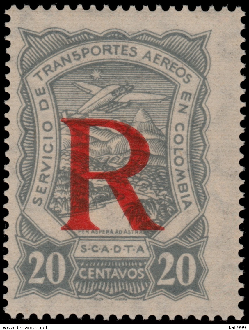 ~~~ Colombia Colombie 1923 - SCADTA - R Registrée - Mi. 40 ** MNH - Depart 1 Euro ~~~ - Colombia