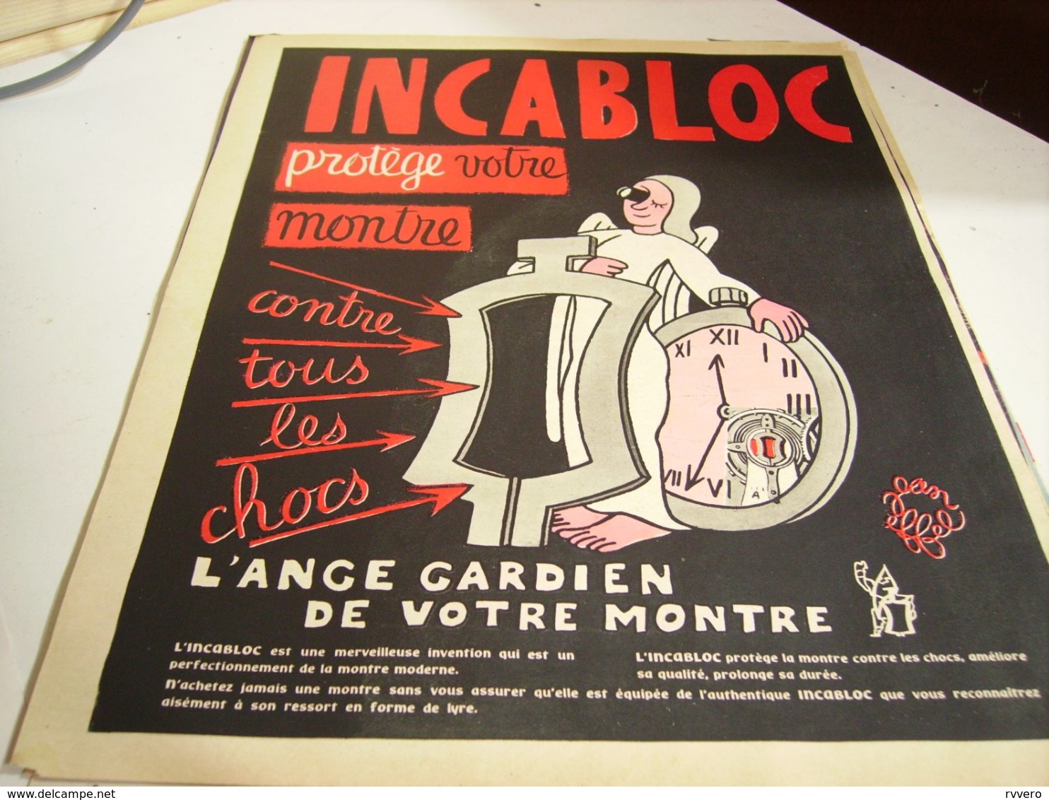 ANCIENNE PUBLICITE DES MEILLEUR MONTRES INCABLOC 1952 - Andere & Zonder Classificatie