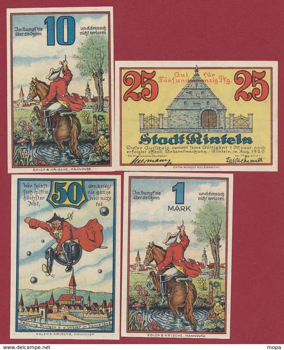 Allemagne 4 Notgeld   Stadt Rinteln (RARE -SERIE COMPLETE)   Dans L 'état N )32 - Collections