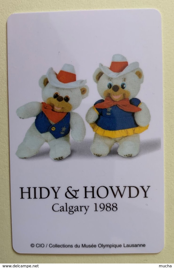 9043 - Hidy & Howdy Mascottes Jeux Olympiques Calgary 1988 Carte Entrée Musée Olympique Lausanne - Autres & Non Classés