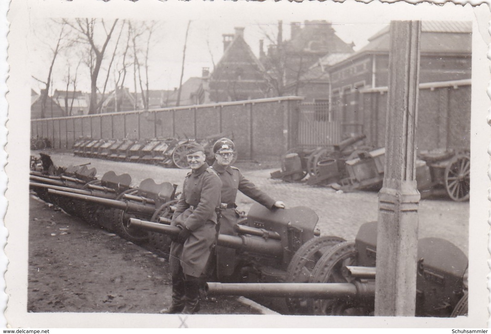 Originalfoto Von Calais -Deutsche Soldaten Vor Haubitzen- - Lieux