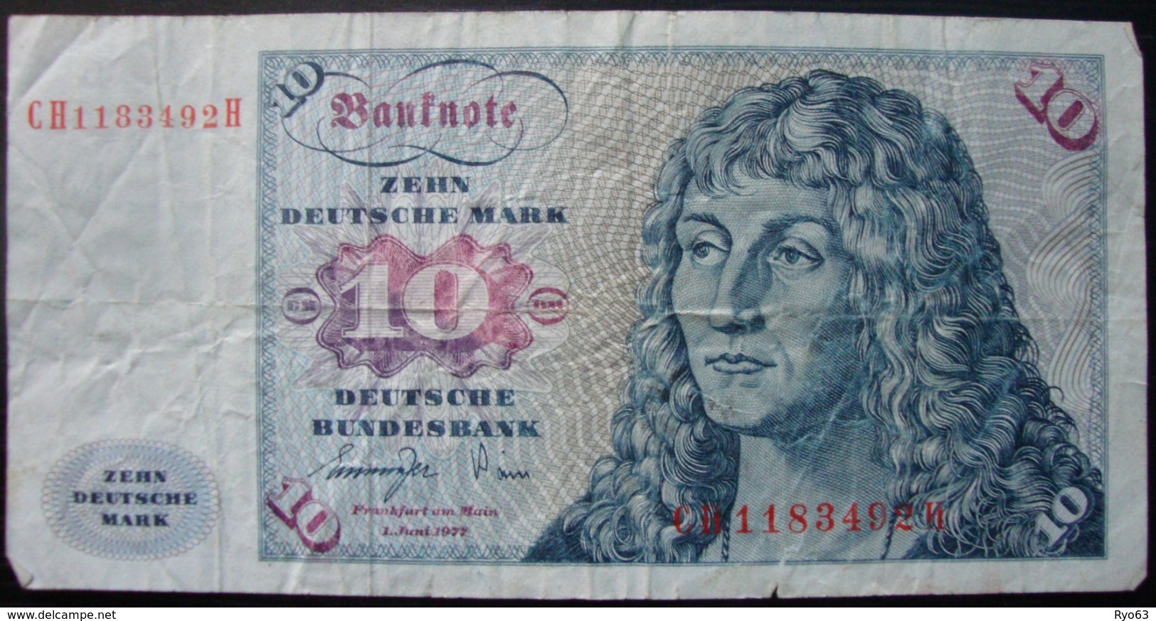 Billet 10 Mark 1977 - 10 Deutsche Mark